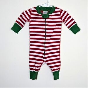 Hanna Andersson Christmas Stripe Footless Pajama Sleeper Organic 50 0-6m